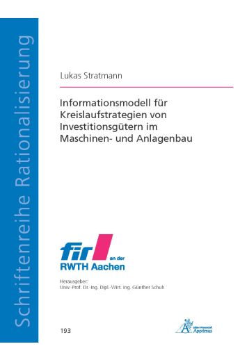 Informationsmodell für Kreislaufstrategien von Investitionsgütern im Maschinen- und Anlagenbau