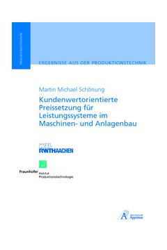 Kundenwertorientierte Preissetzung für Leistungssysteme im Maschinen- und Anlagenbau