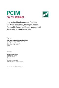 PCIM South America 2014, International Conference and Exhibition for Power Electronics, Intelligent Motion, Renewable Energy and Energy Management (E-Book)